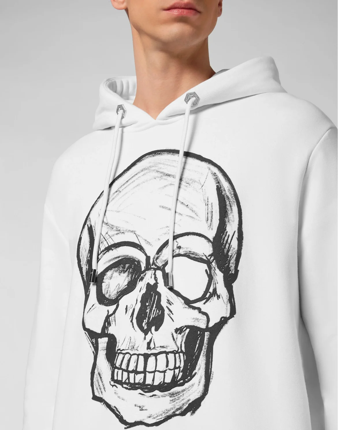 Hoodie sweatshirt print Skull, цвет: Белый