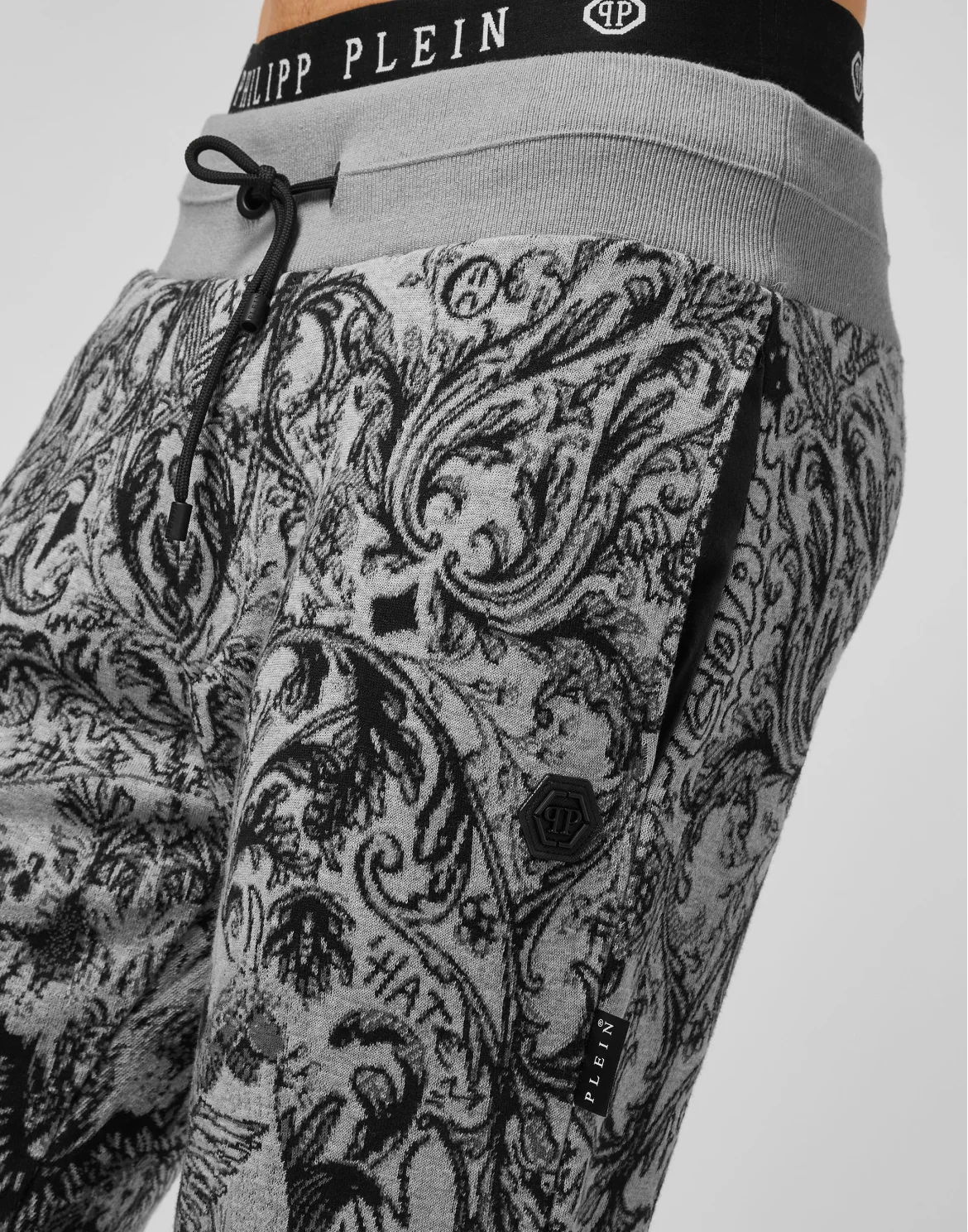Knit Jogging Trousers Jacquard New Baroque, цвет: Серый