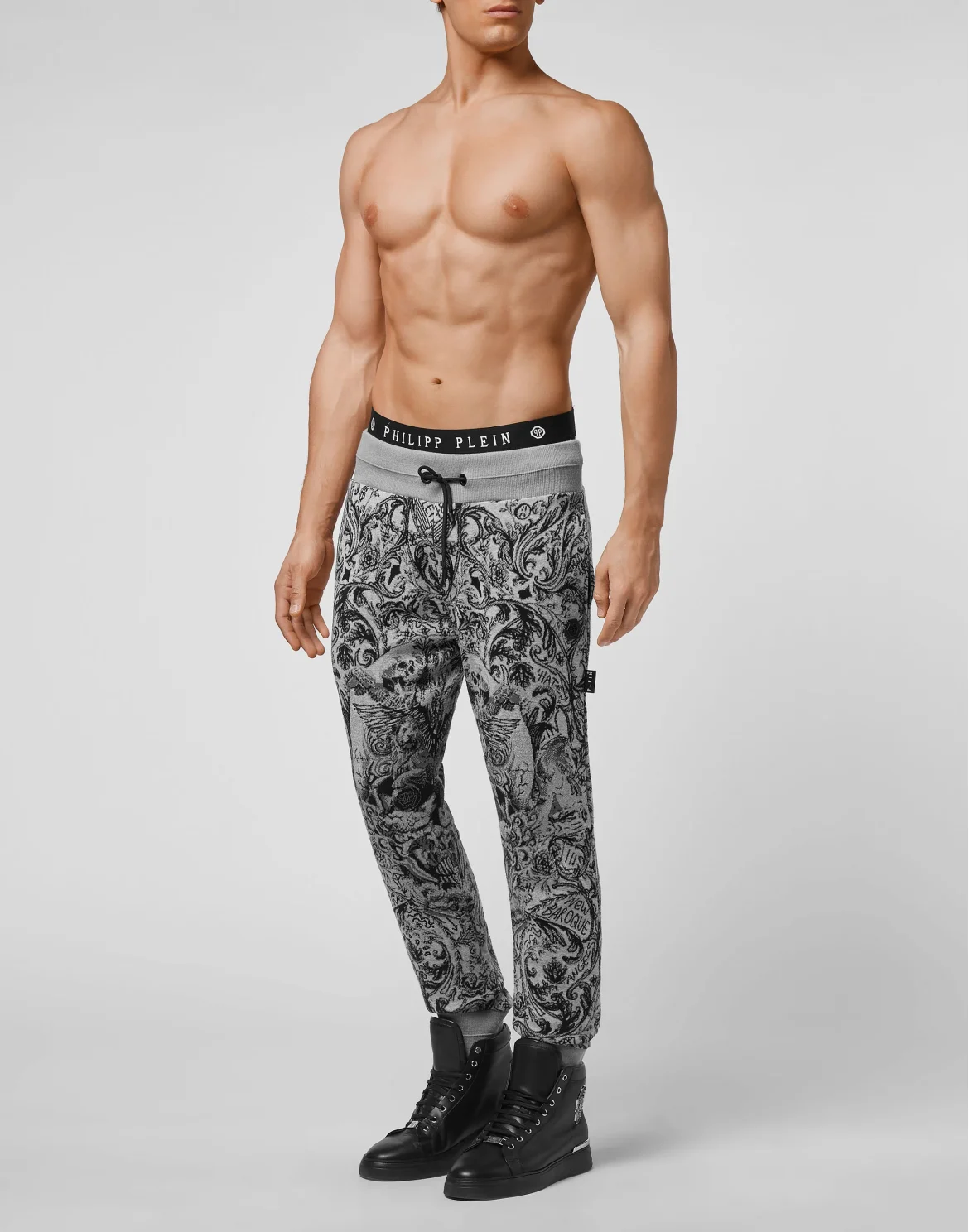 Knit Jogging Trousers Jacquard New Baroque, цвет: Серый