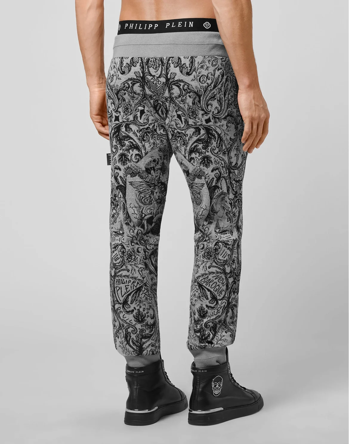 Knit Jogging Trousers Jacquard New Baroque, цвет: Серый