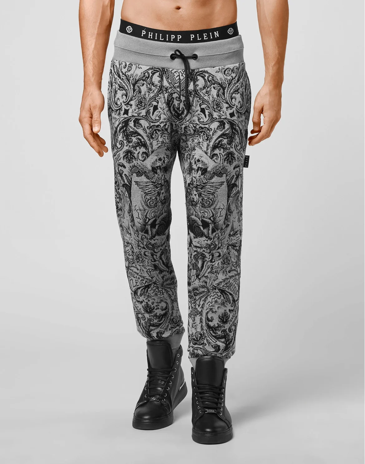 Knit Jogging Trousers Jacquard New Baroque, цвет: Серый