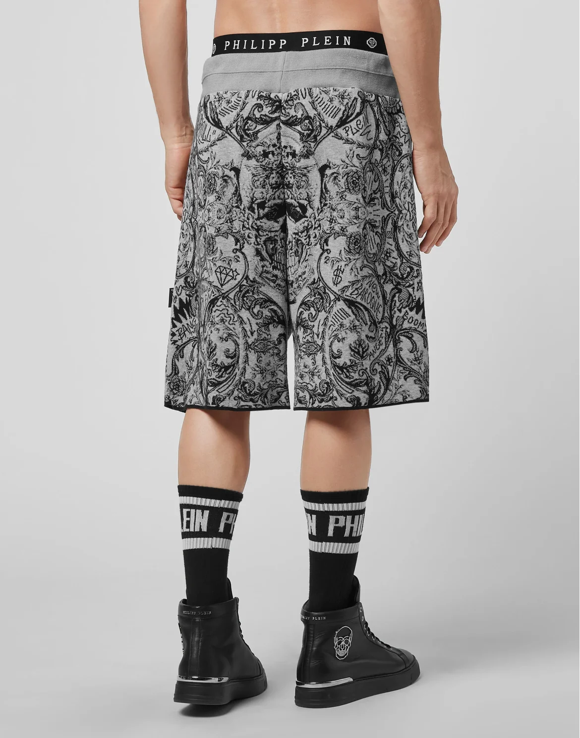 Knit Jogging Shorts Jacquard New Baroque, цвет: Серый