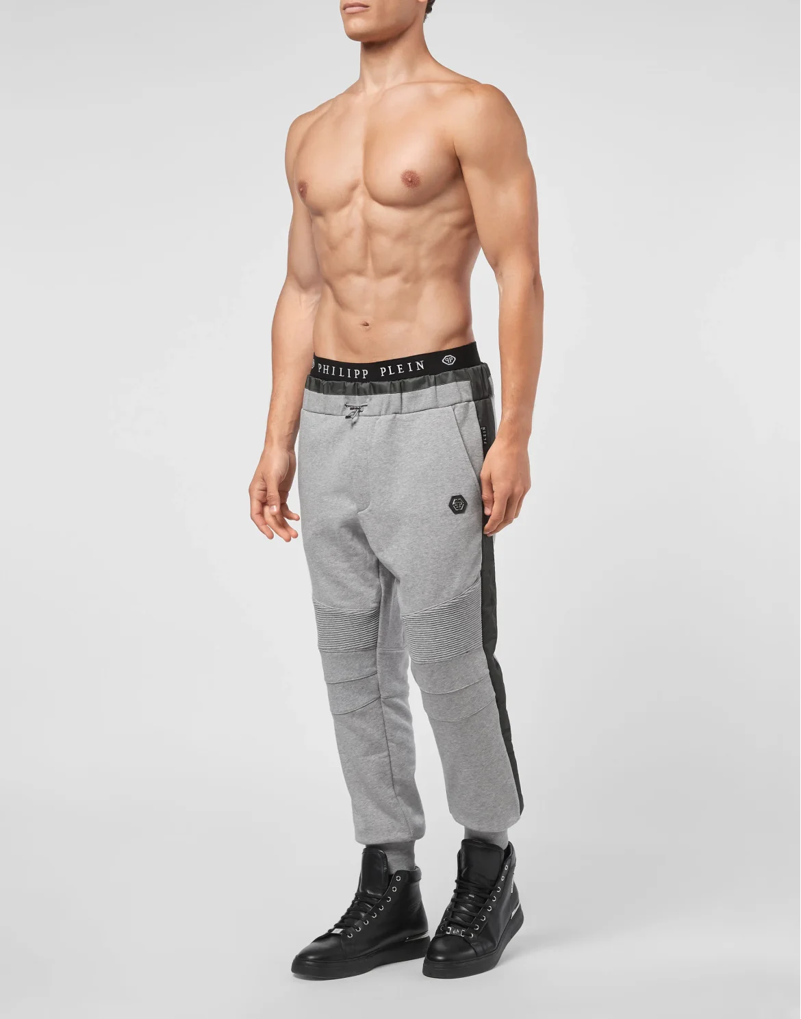 Jogging Trousers Nylon detail Iconic Plein, цвет: Серый