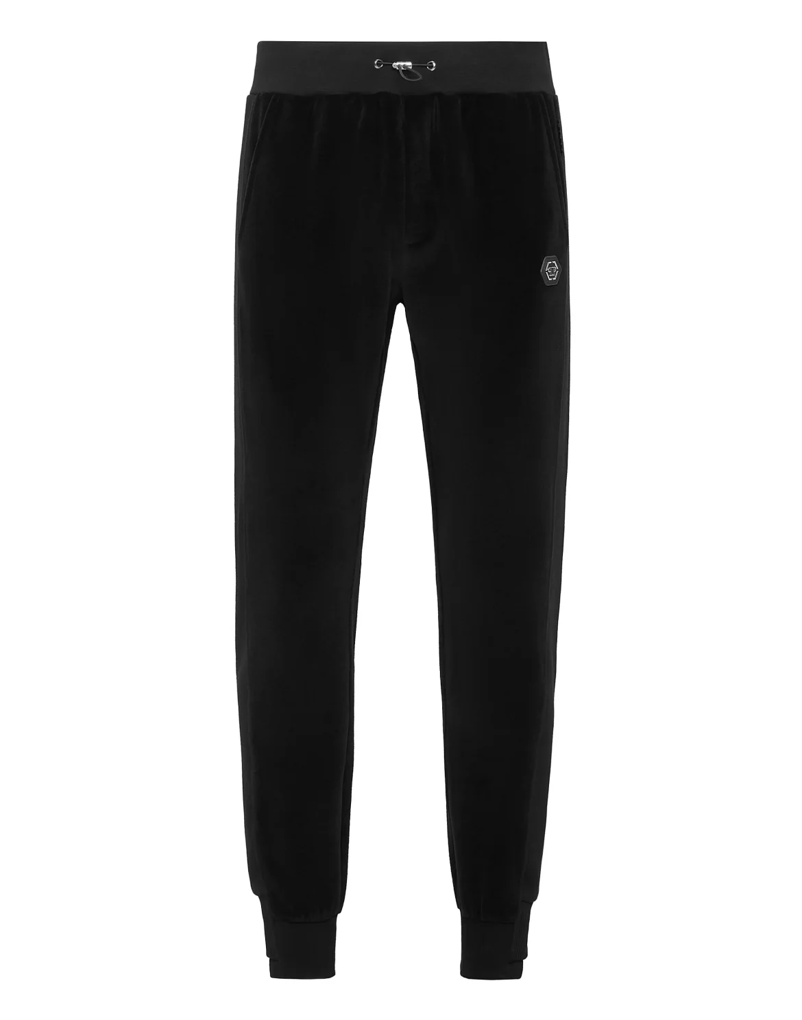 Velvet Jogging Trousers and jersey detail Iconic Plein, цвет: Черный