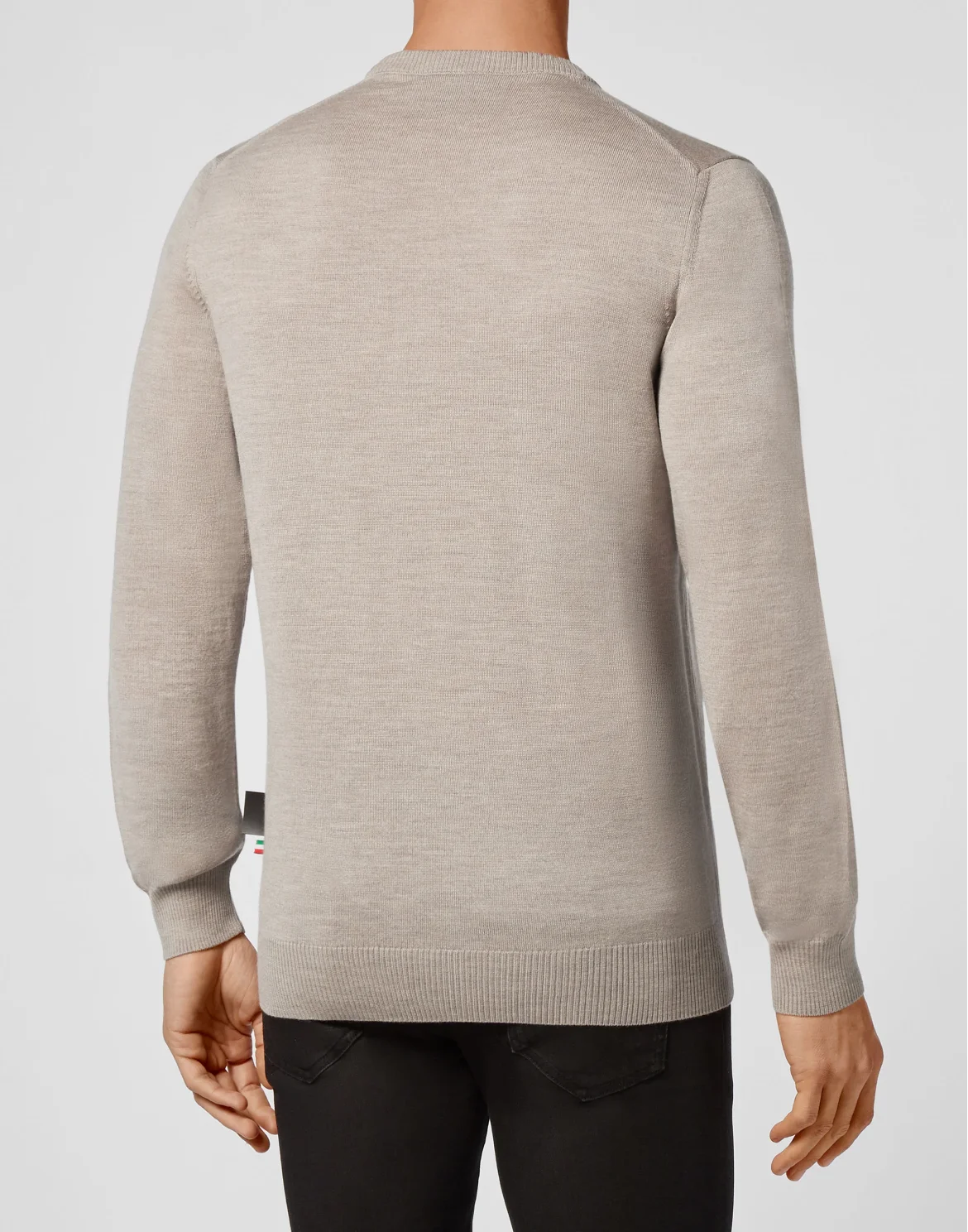 Wool Pullover Round Neck LS Istitutional, цвет: Бежевый