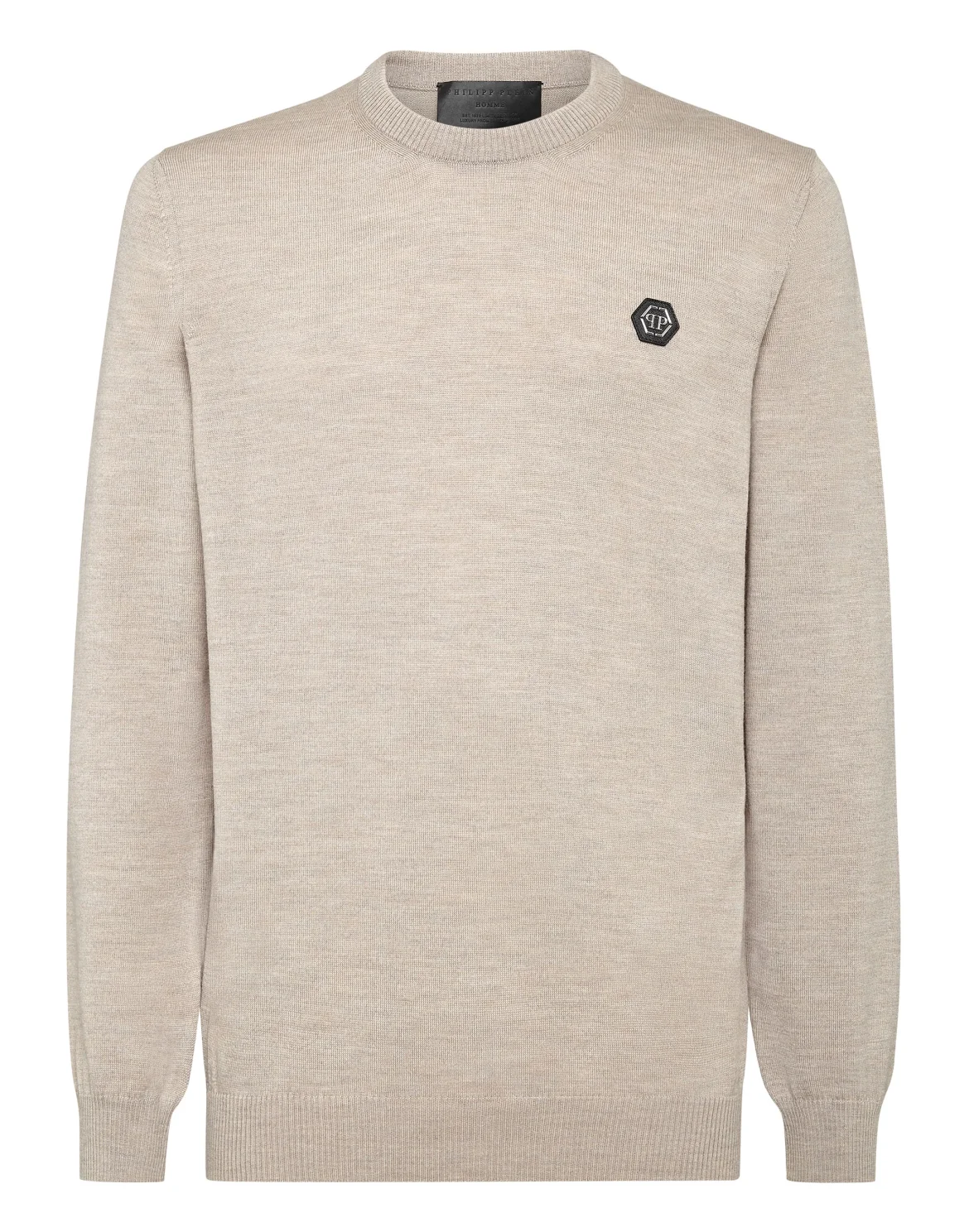 Wool Pullover Round Neck LS Istitutional, цвет: Бежевый