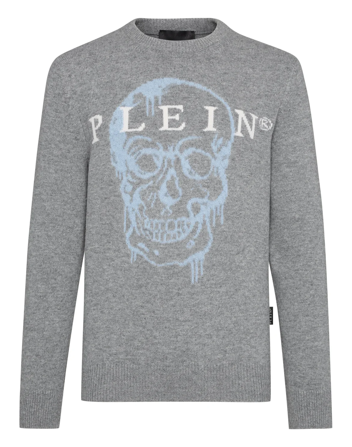 Pullover Round Neck LS Intarsia Skull, цвет: Серый