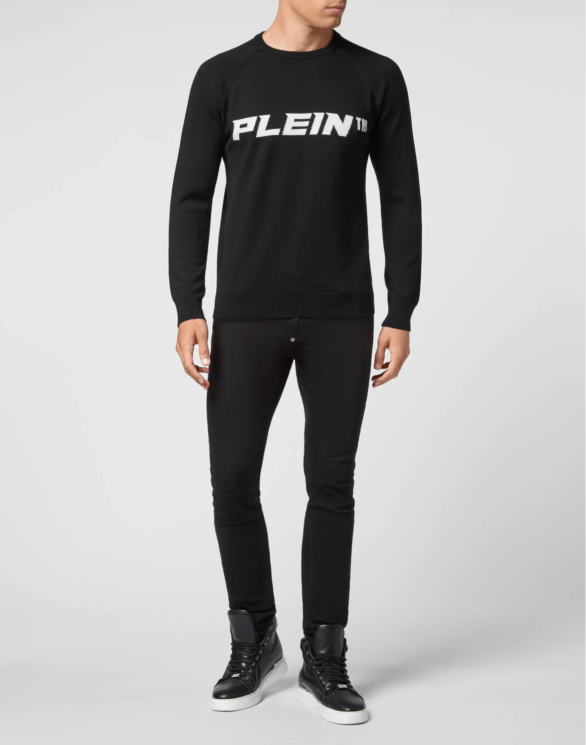 Wool Pullover Round Neck LS, цвет: Черный