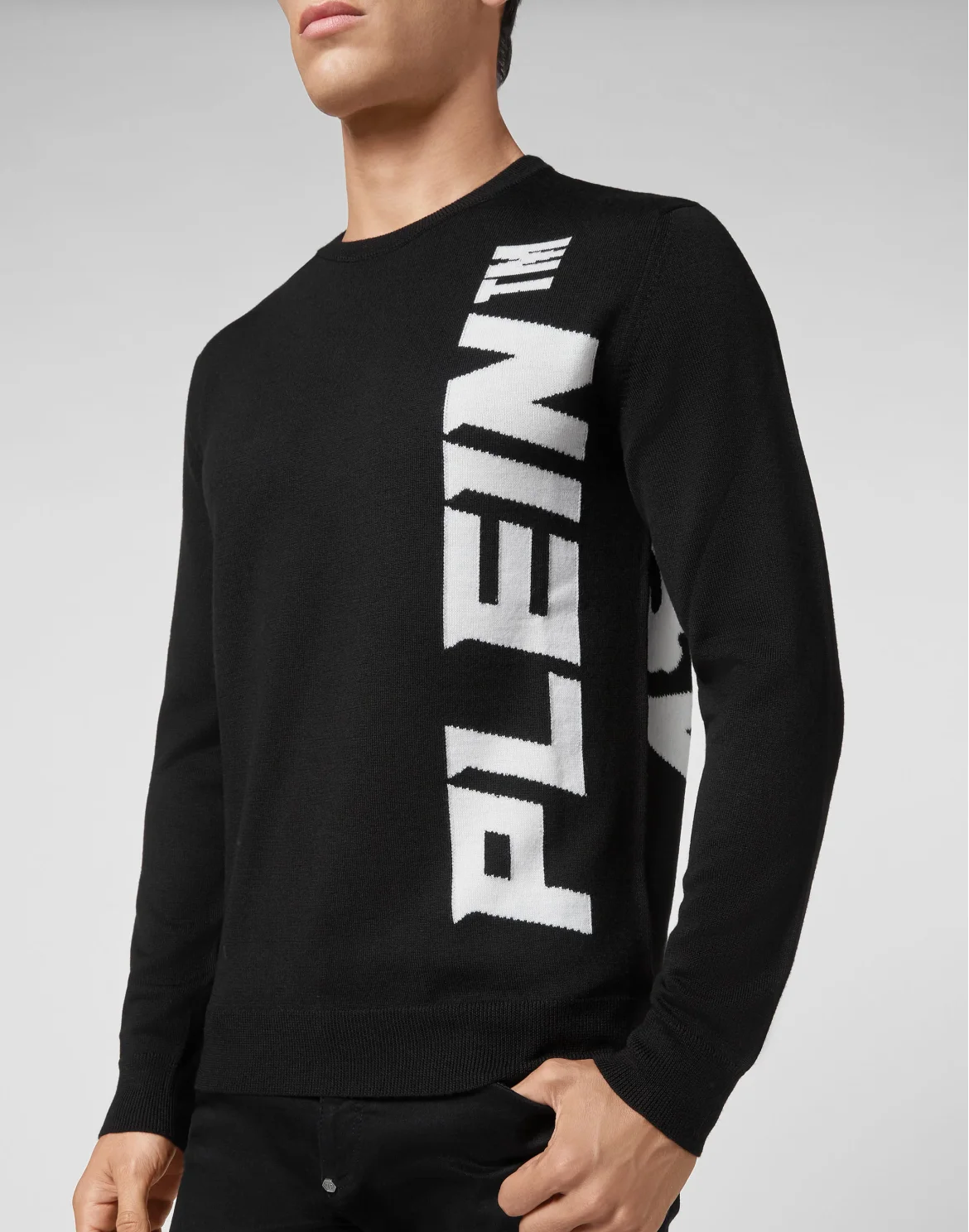 Wool Pullover Round Neck LS, цвет: Черный