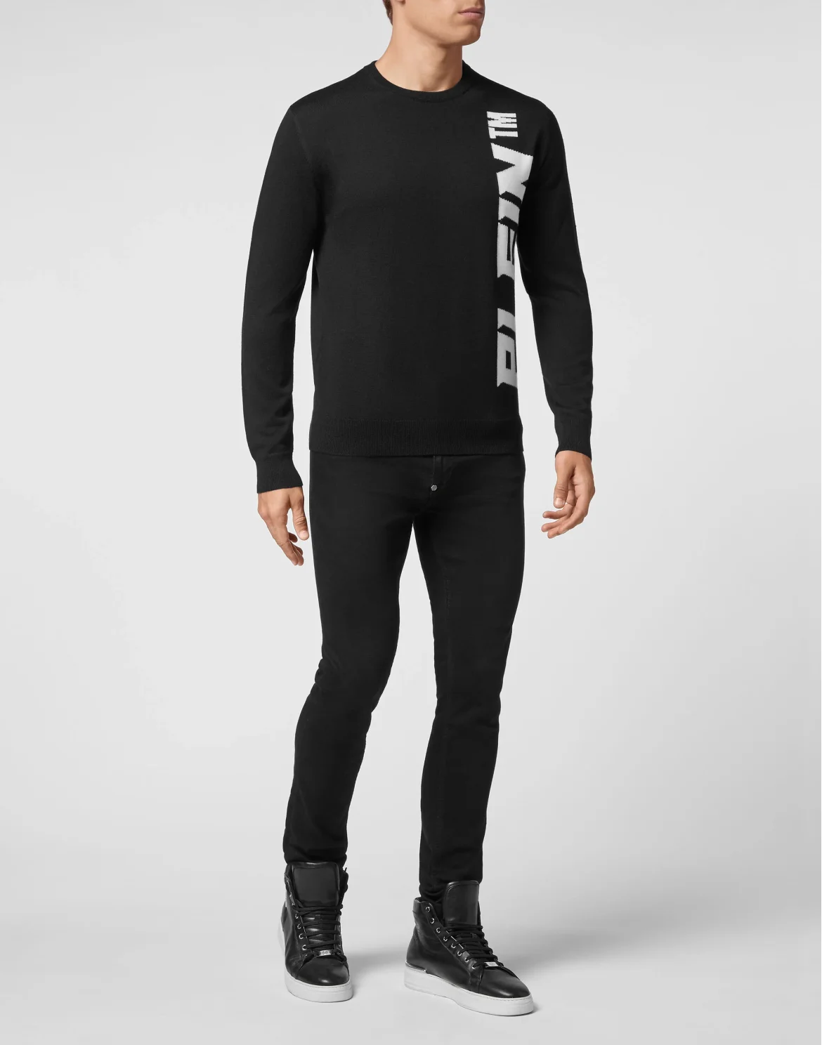 Wool Pullover Round Neck LS, цвет: Черный