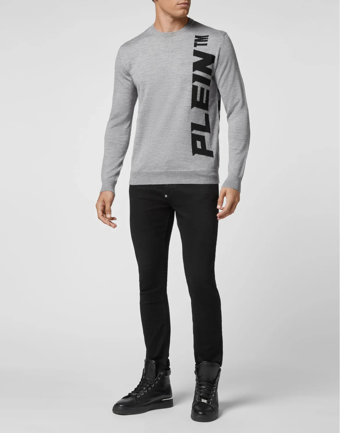 Wool Pullover Round Neck LS, цвет: Серый