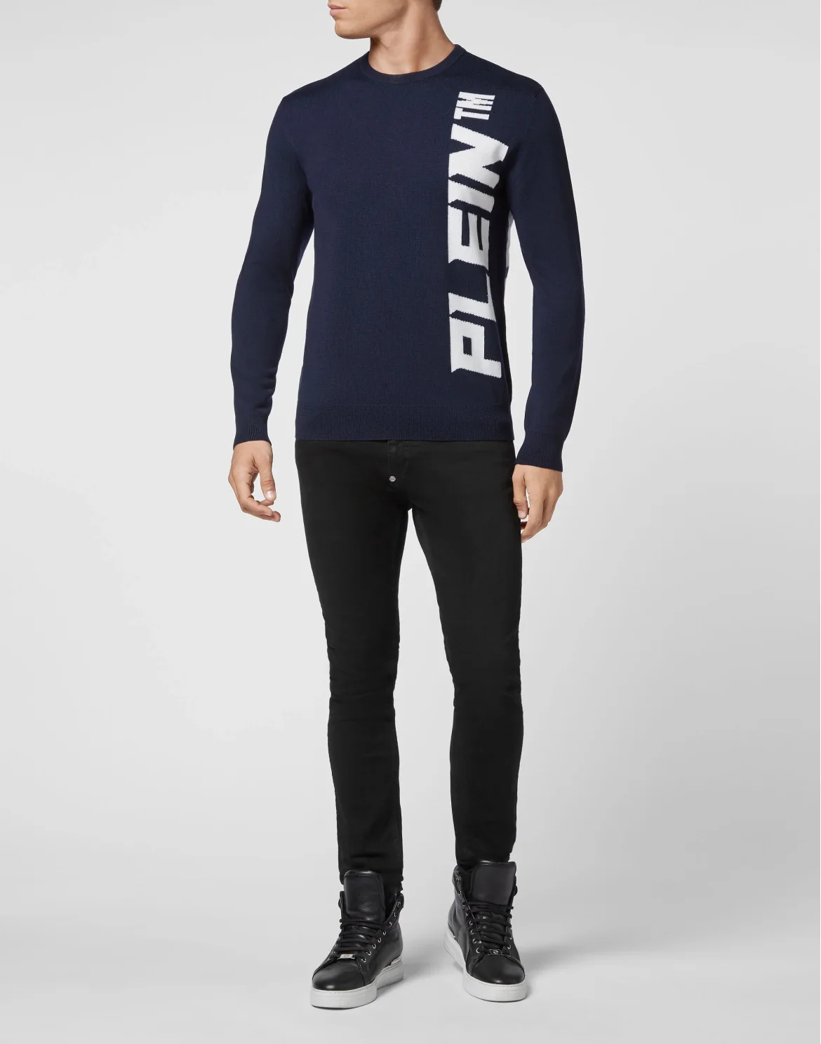 Wool Pullover Round Neck LS, цвет: Синий