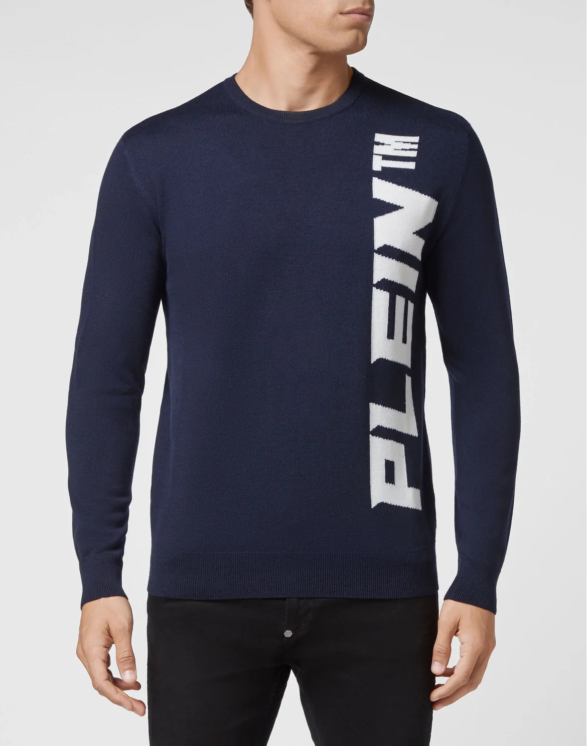Wool Pullover Round Neck LS, цвет: Синий