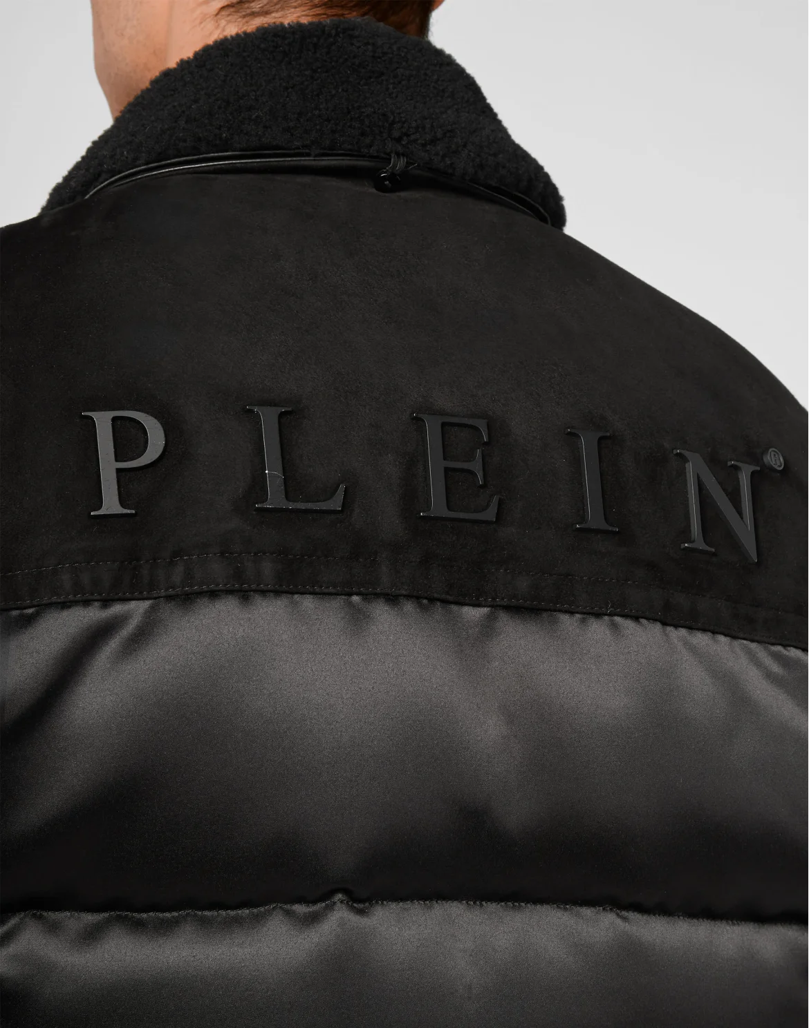 Lambskin and Nylon down Bomber Philipp Plein TM, цвет: Черный