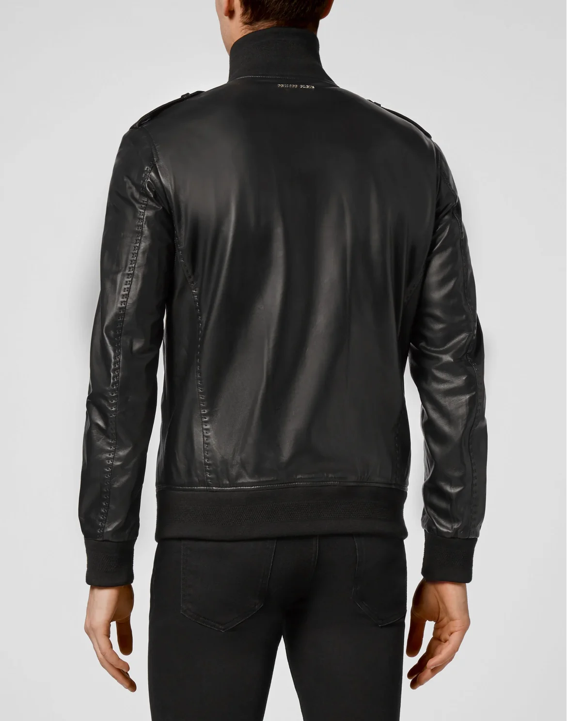 Lambskin handstitched Bomber, цвет: Черный