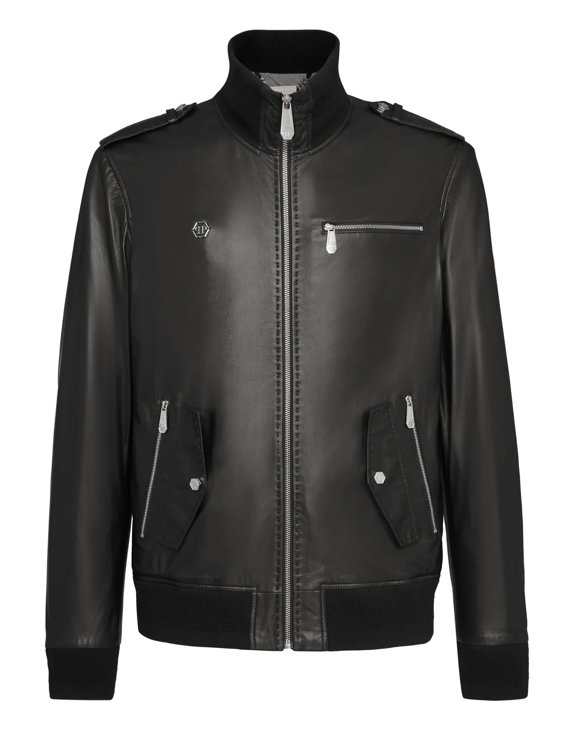 Lambskin handstitched Bomber, цвет: Черный