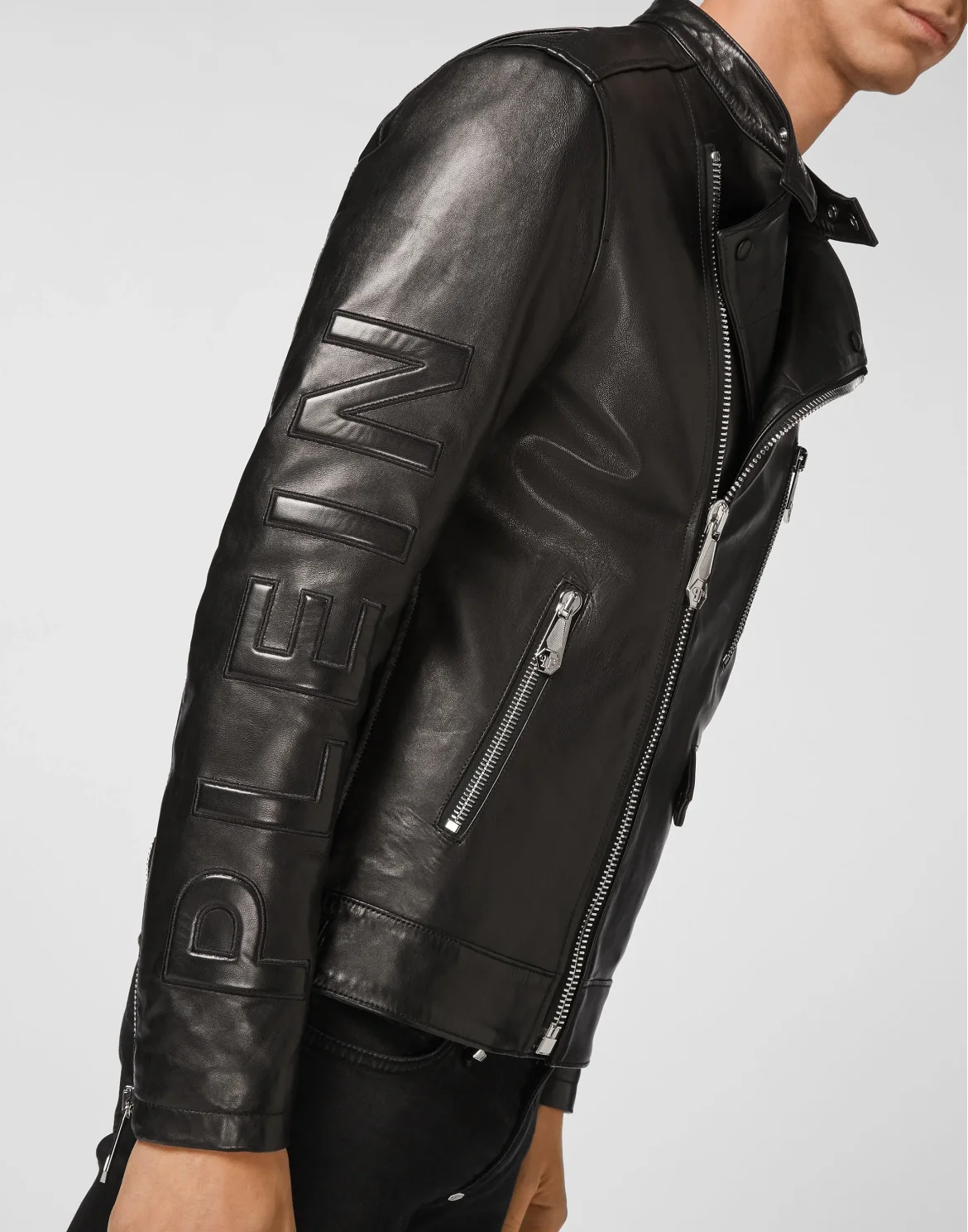 Leather Biker Philipp Plein TM, цвет: Черный