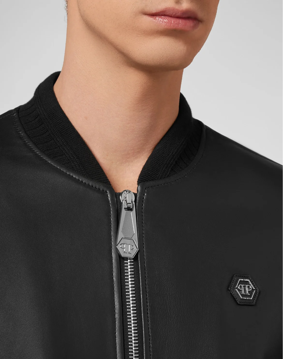 Leather Bomber Philipp Plein TM, цвет: Черный