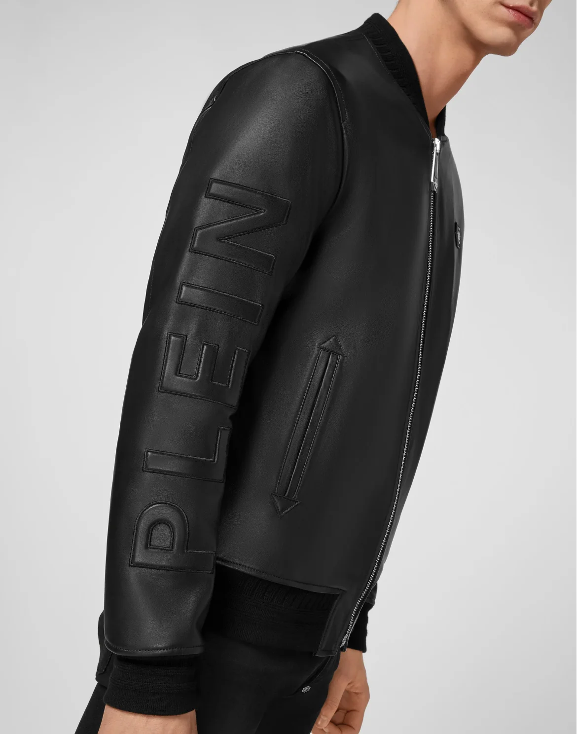 Leather Bomber Philipp Plein TM, цвет: Черный
