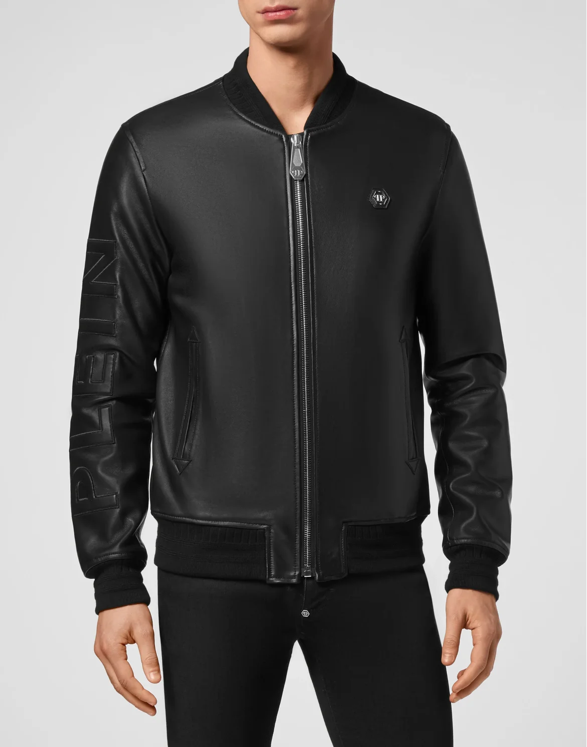 Leather Bomber Philipp Plein TM, цвет: Черный