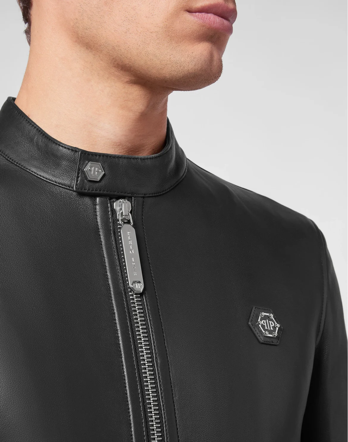Biker Leather Jacket, цвет: Черный