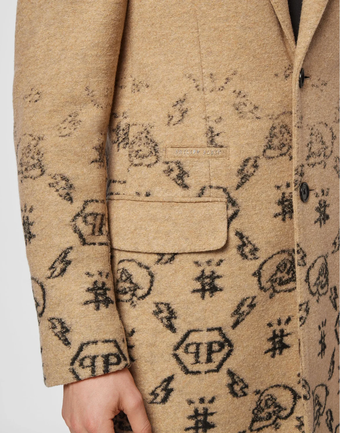 Wool sartorial jacquard Coat Monogram, цвет: Бежевый