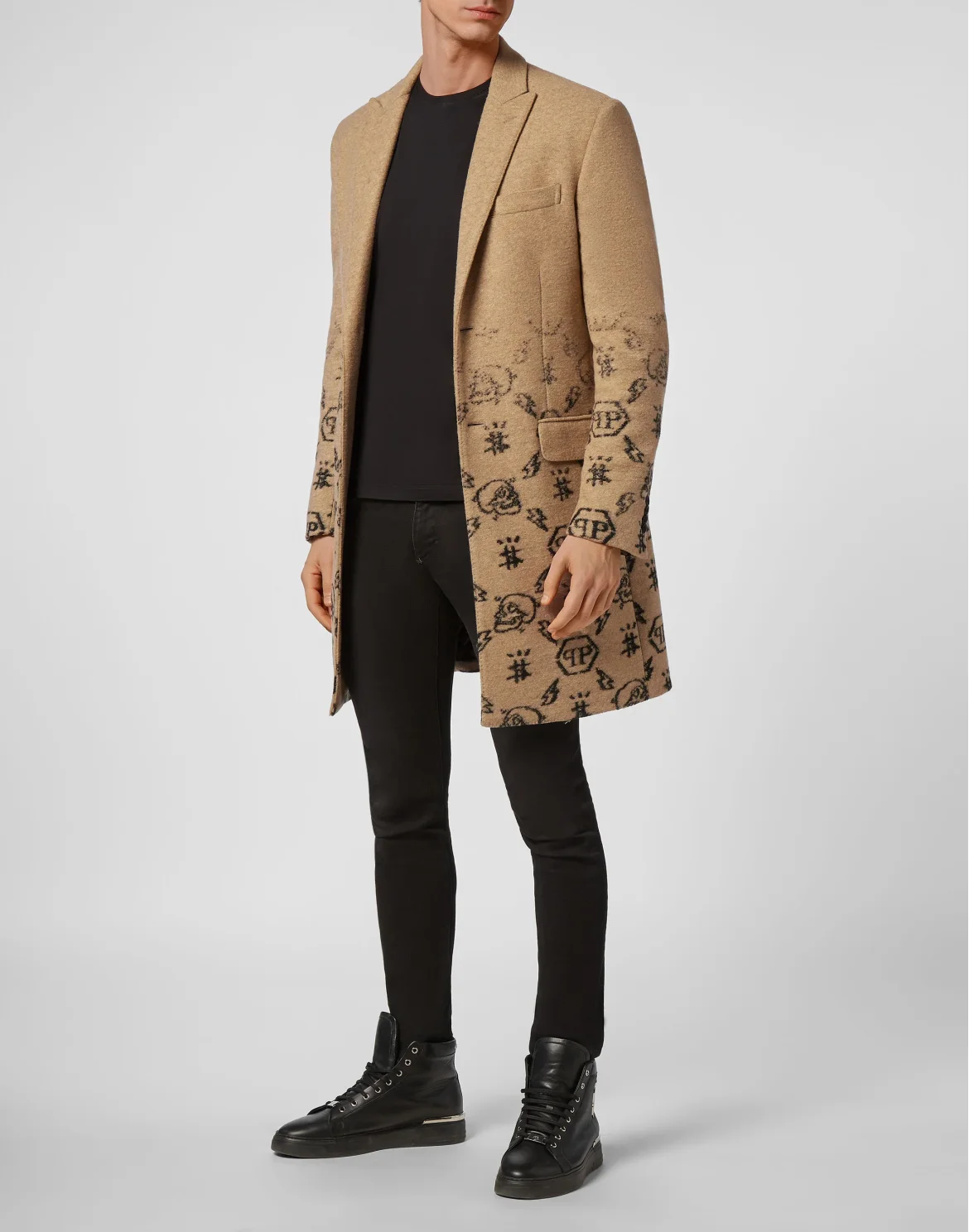 Wool sartorial jacquard Coat Monogram, цвет: Бежевый