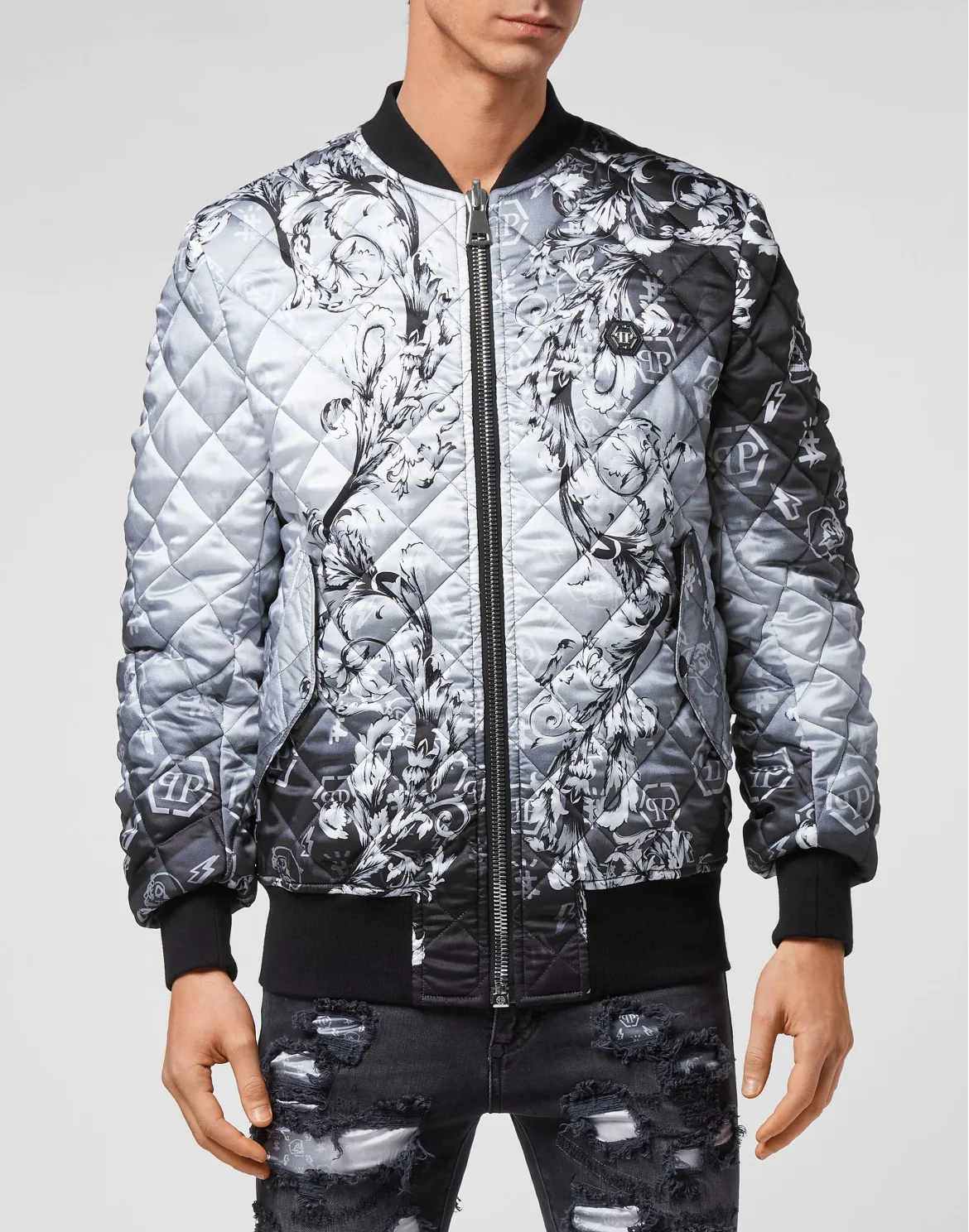 Bomber matelassè New Baroque, цвет: Черный