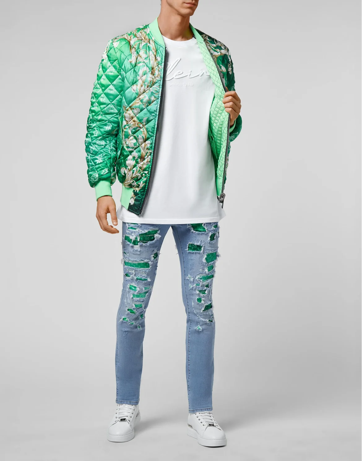 Bomber matelassè New Baroque, цвет: Зеленый