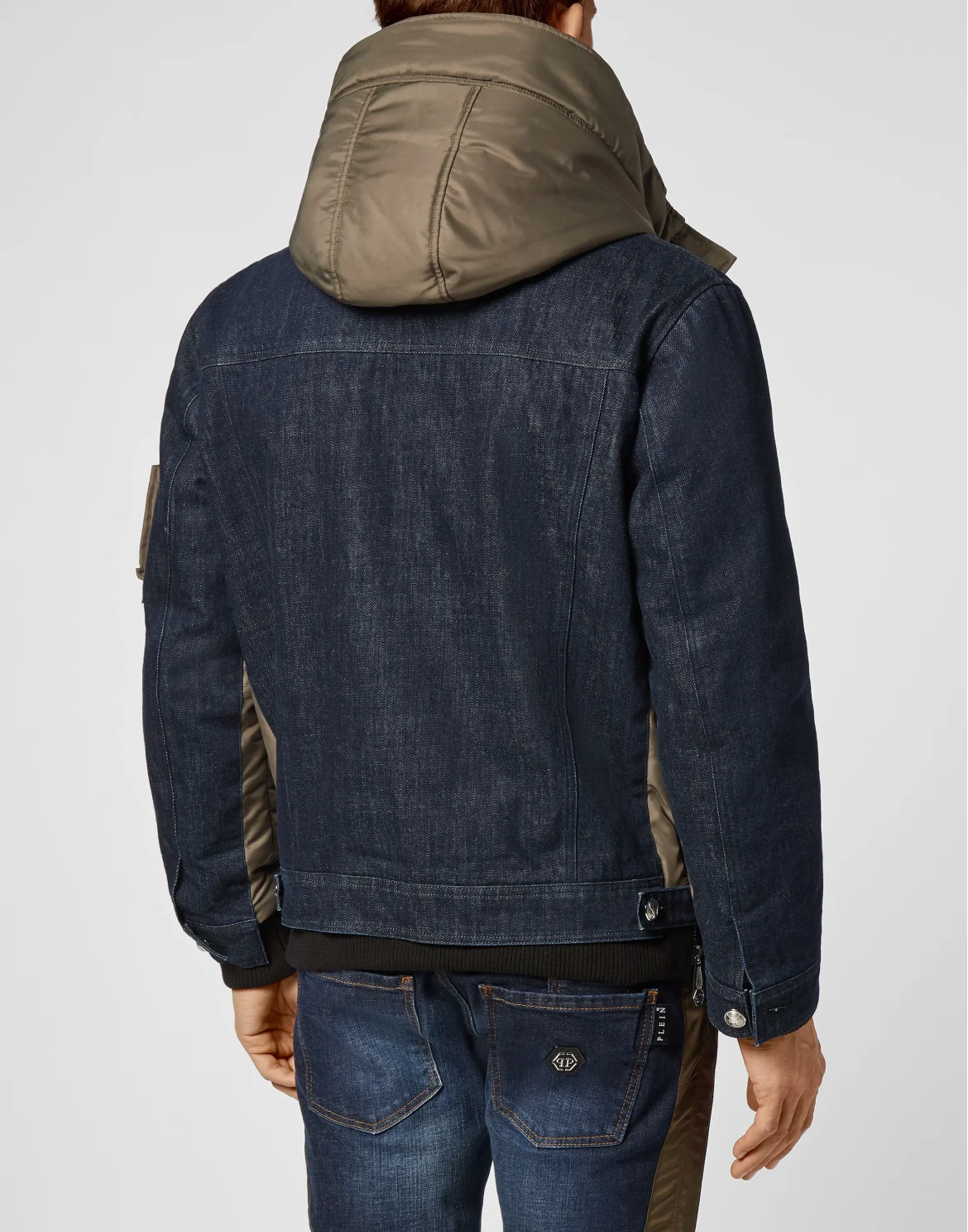 Nylon and Denim Jacket, цвет: Синий