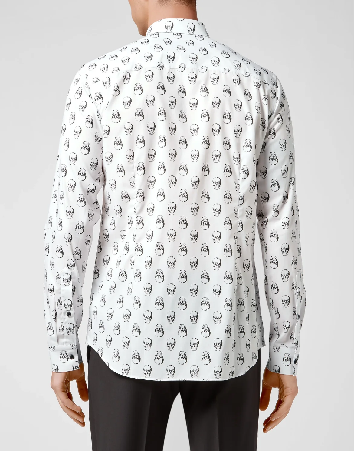 Shirt Sugar Daddy LS Print All Over Skull, цвет: Белый