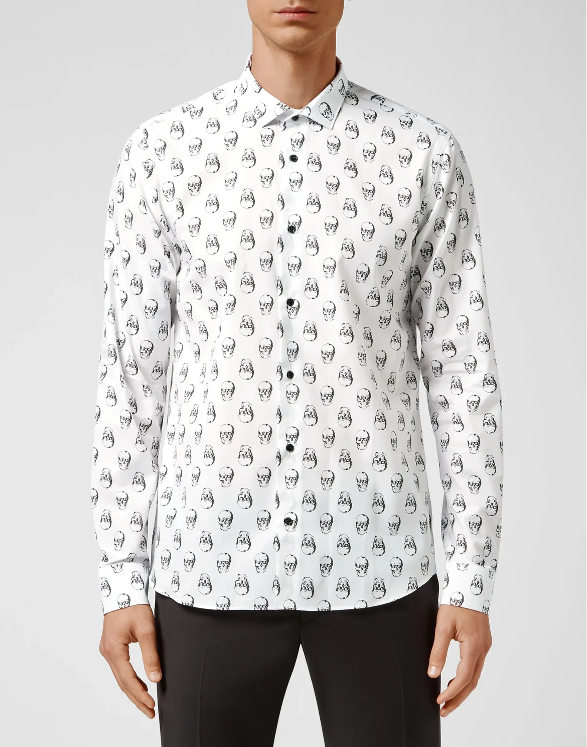 Shirt Sugar Daddy LS Print All Over Skull, цвет: Белый