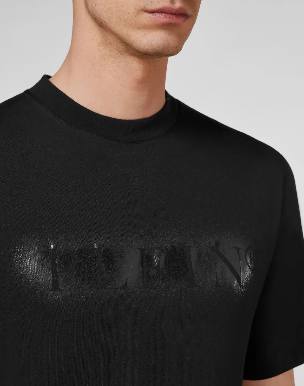 T-shirt Round Neck SS Spray Effect Print Philipp Plein TM, цвет: Черный