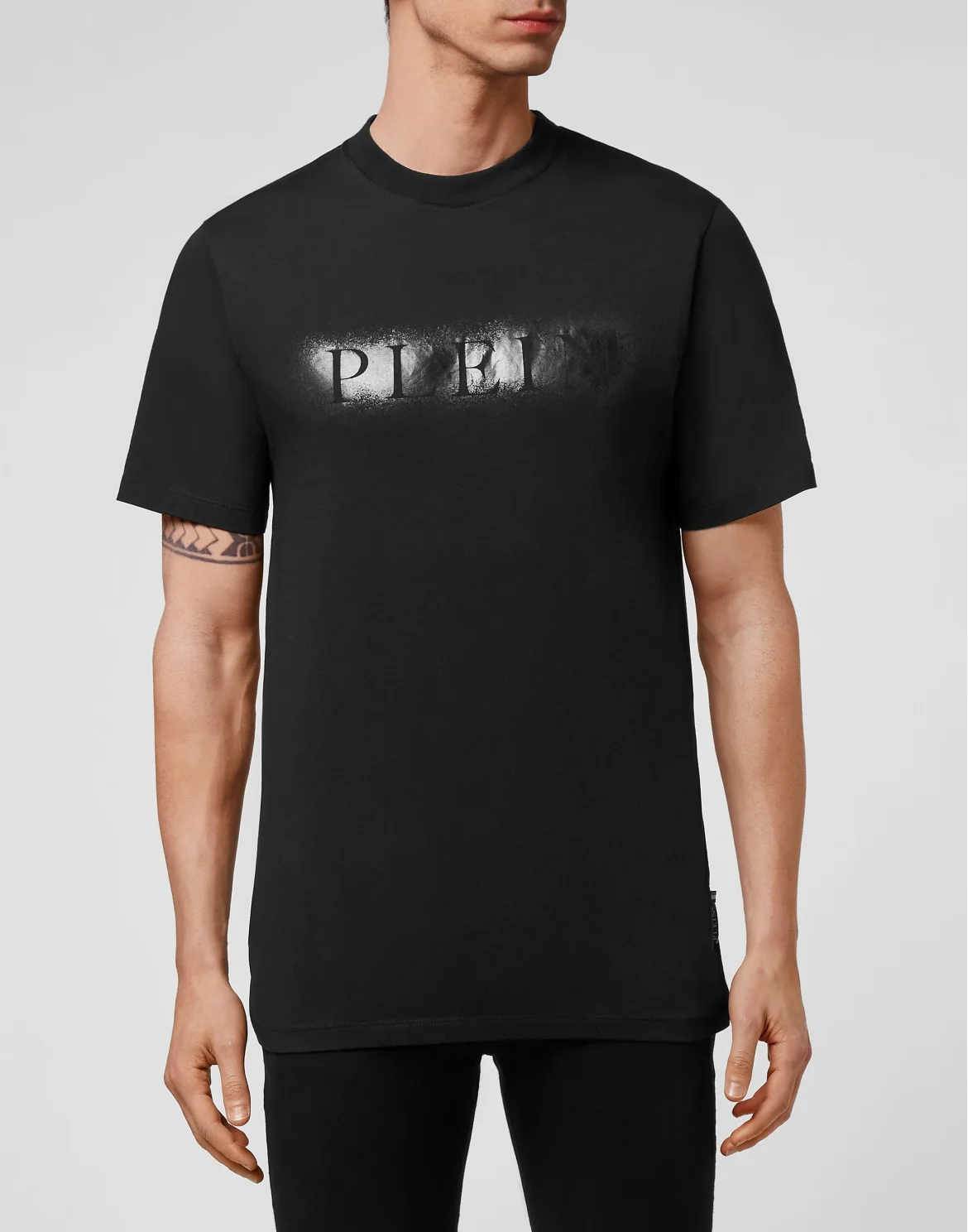 T-shirt Round Neck SS Spray Effect Print Philipp Plein TM, цвет: Черный