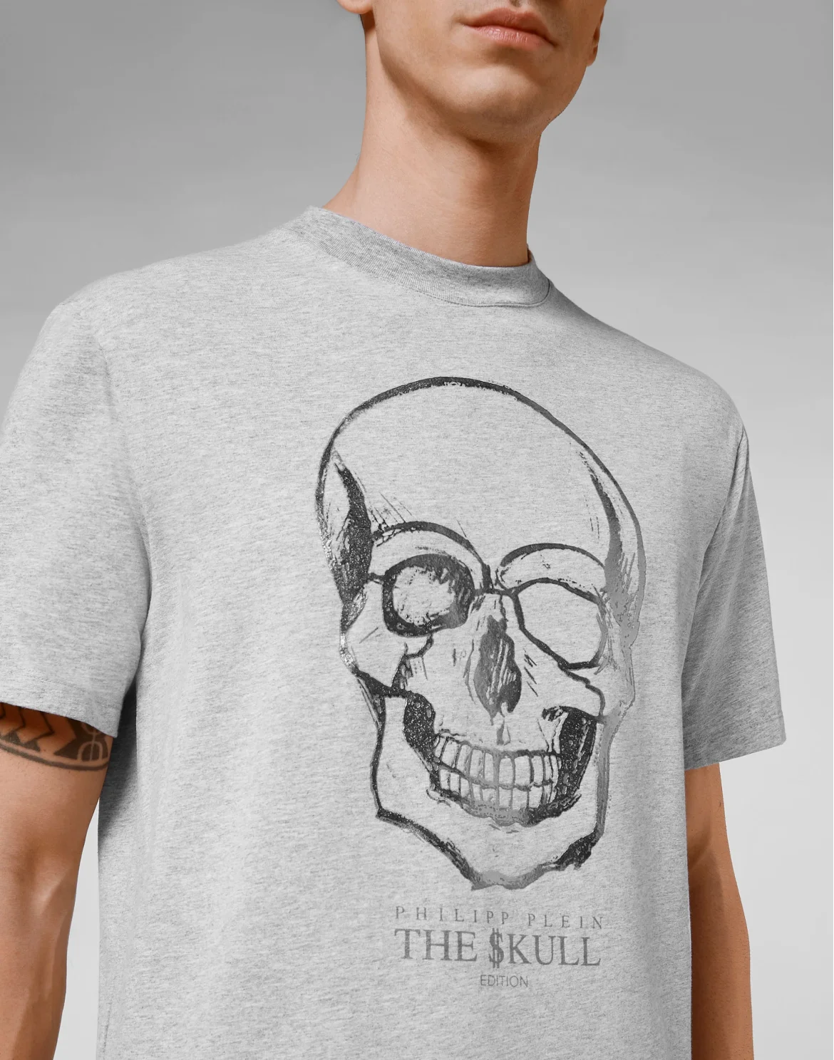 T-shirt Round Neck SS Skull, цвет: Серый