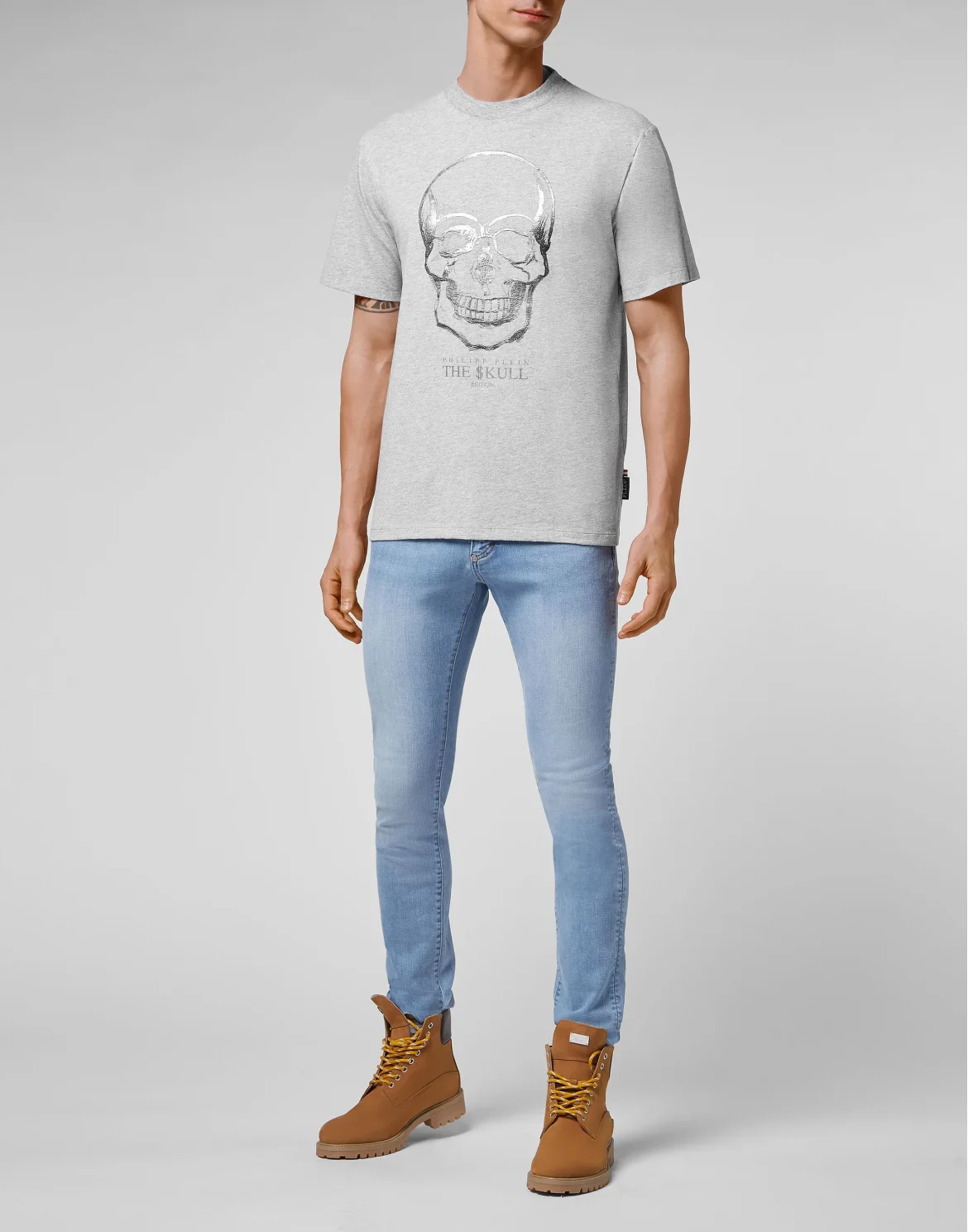 T-shirt Round Neck SS Skull, цвет: Серый