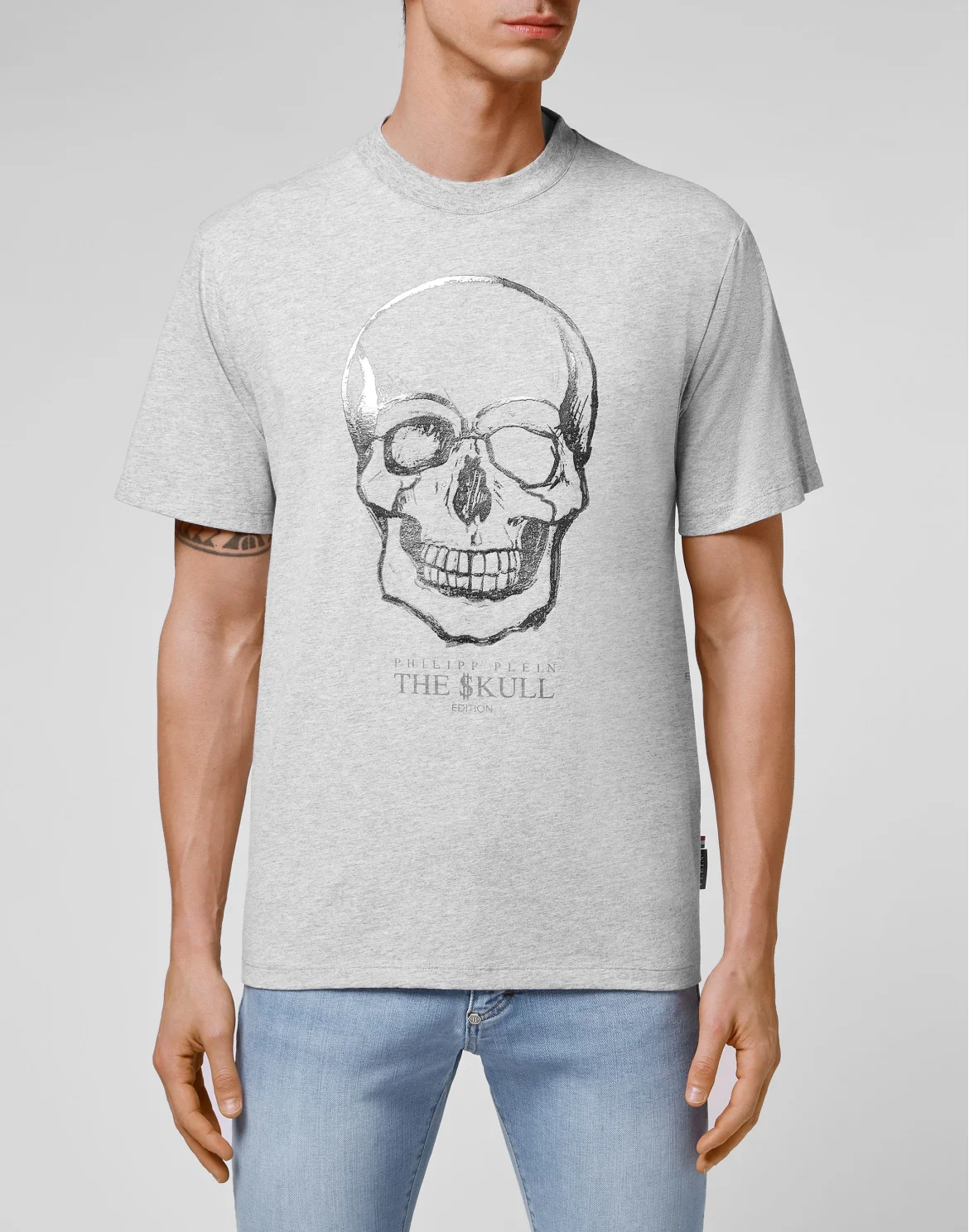 T-shirt Round Neck SS Skull, цвет: Серый