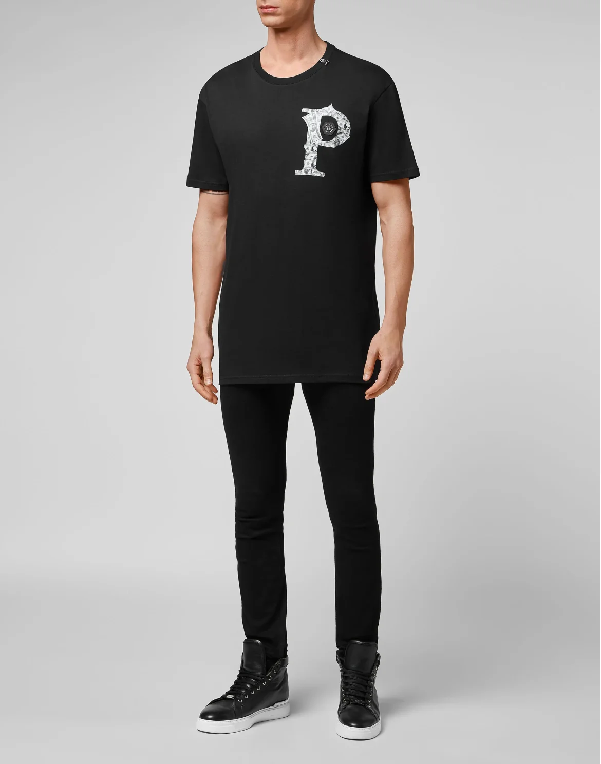 T-shirt Round Neck SS Money, цвет: Черный