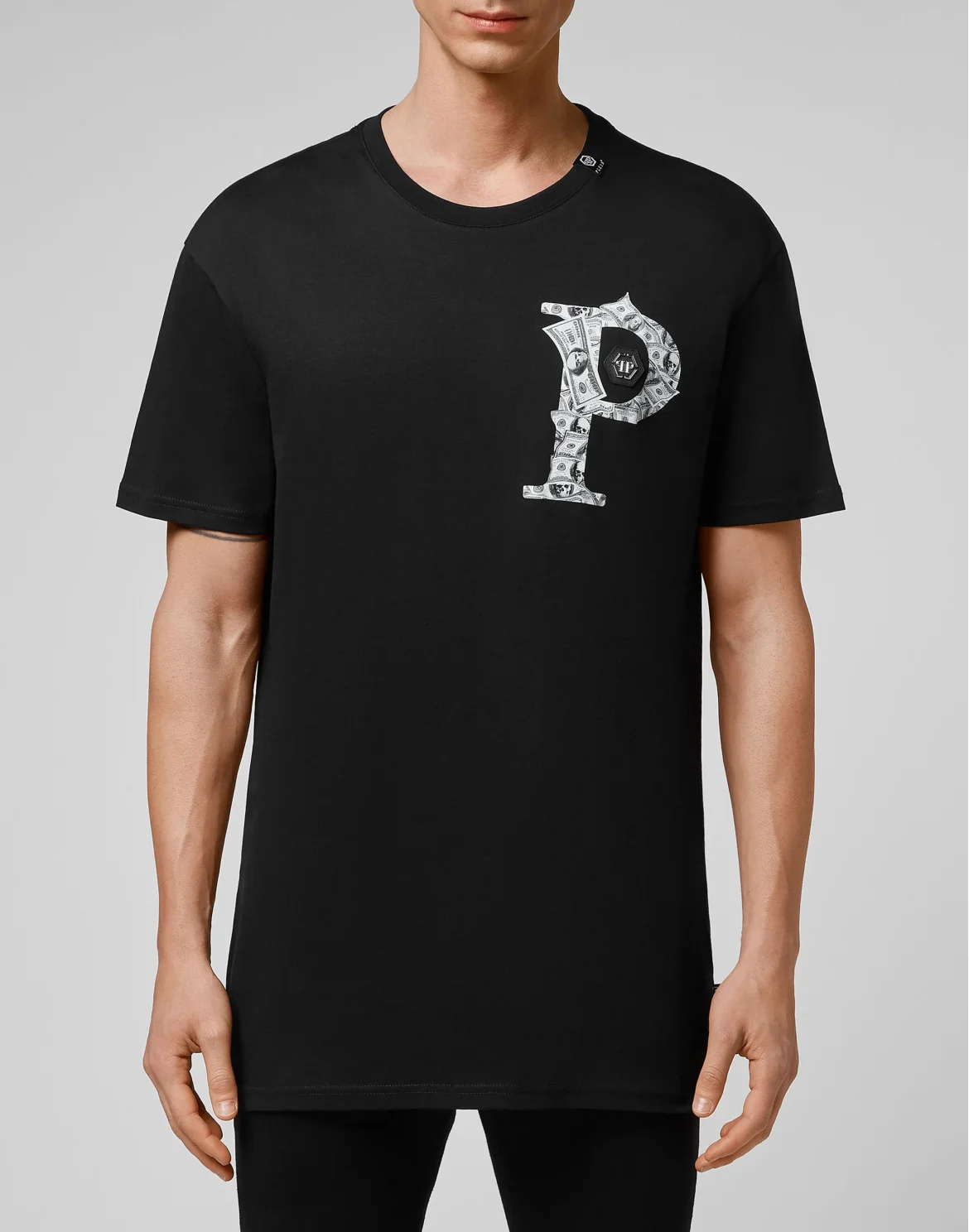 T-shirt Round Neck SS Money, цвет: Черный