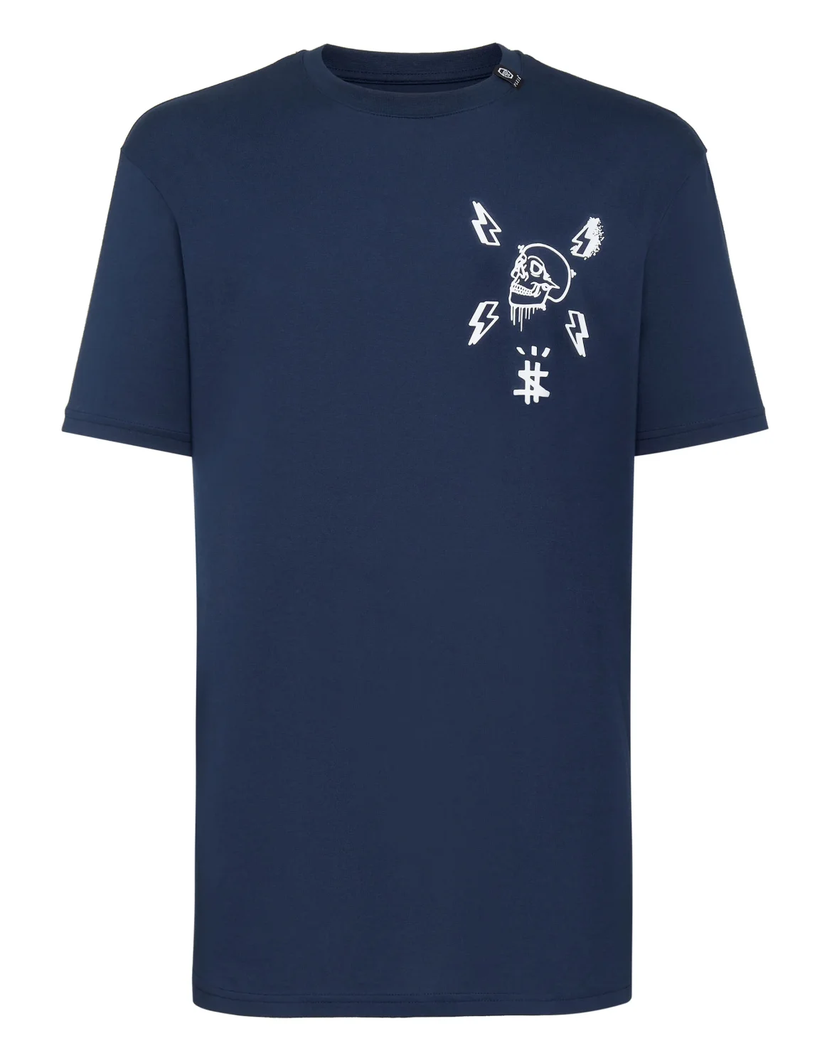 T-shirt Round Neck SS print Skull, цвет: Синий