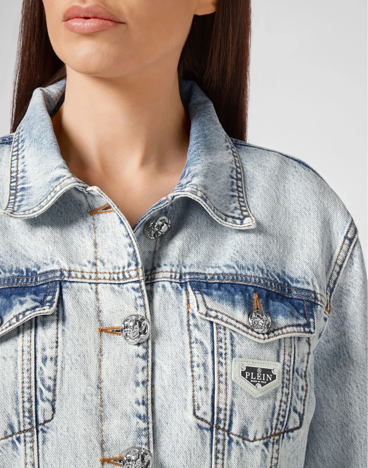Denim Jacket Crystal Cable, цвет: Голубой