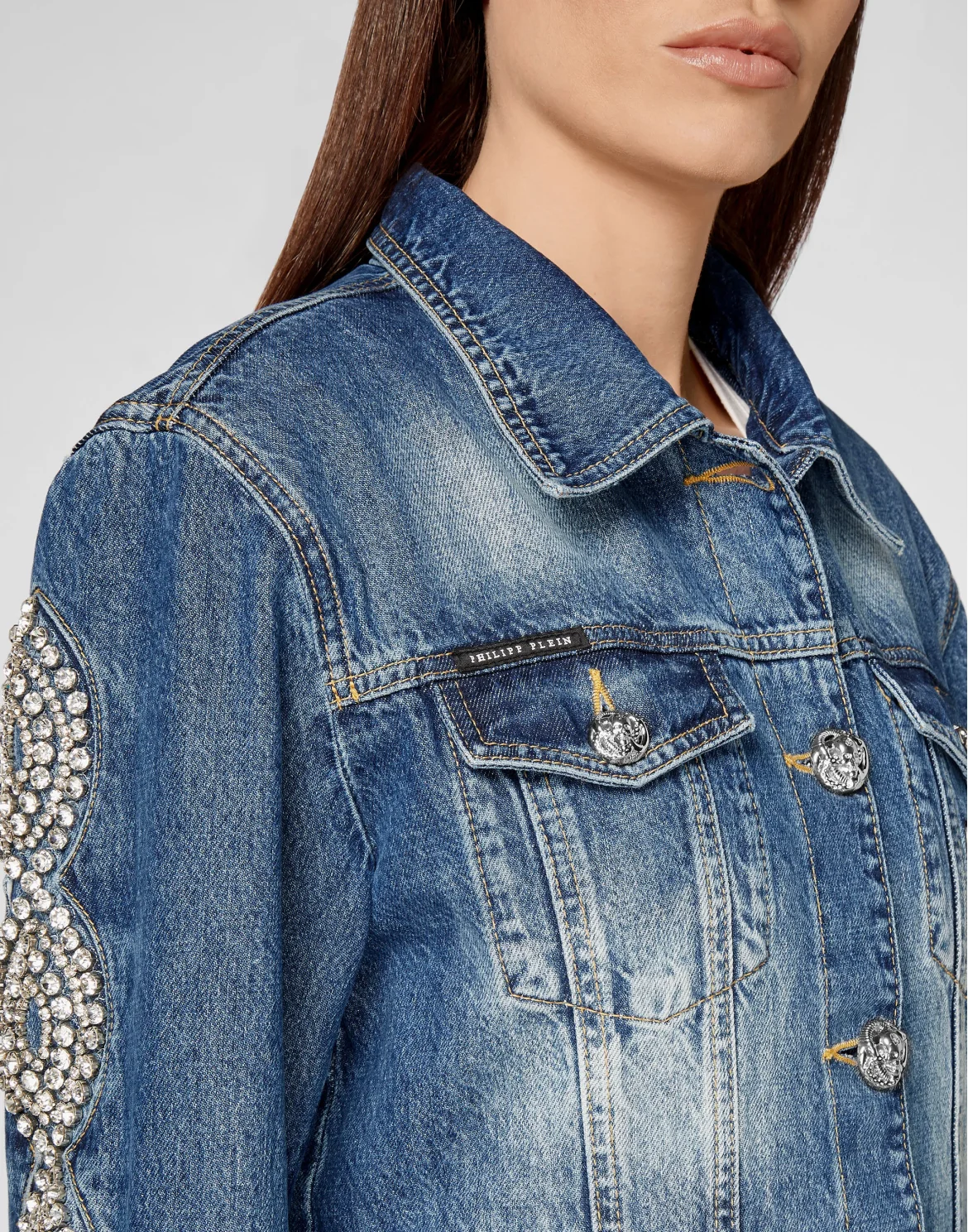Denim Jacket Crystal Cable, цвет: Синий