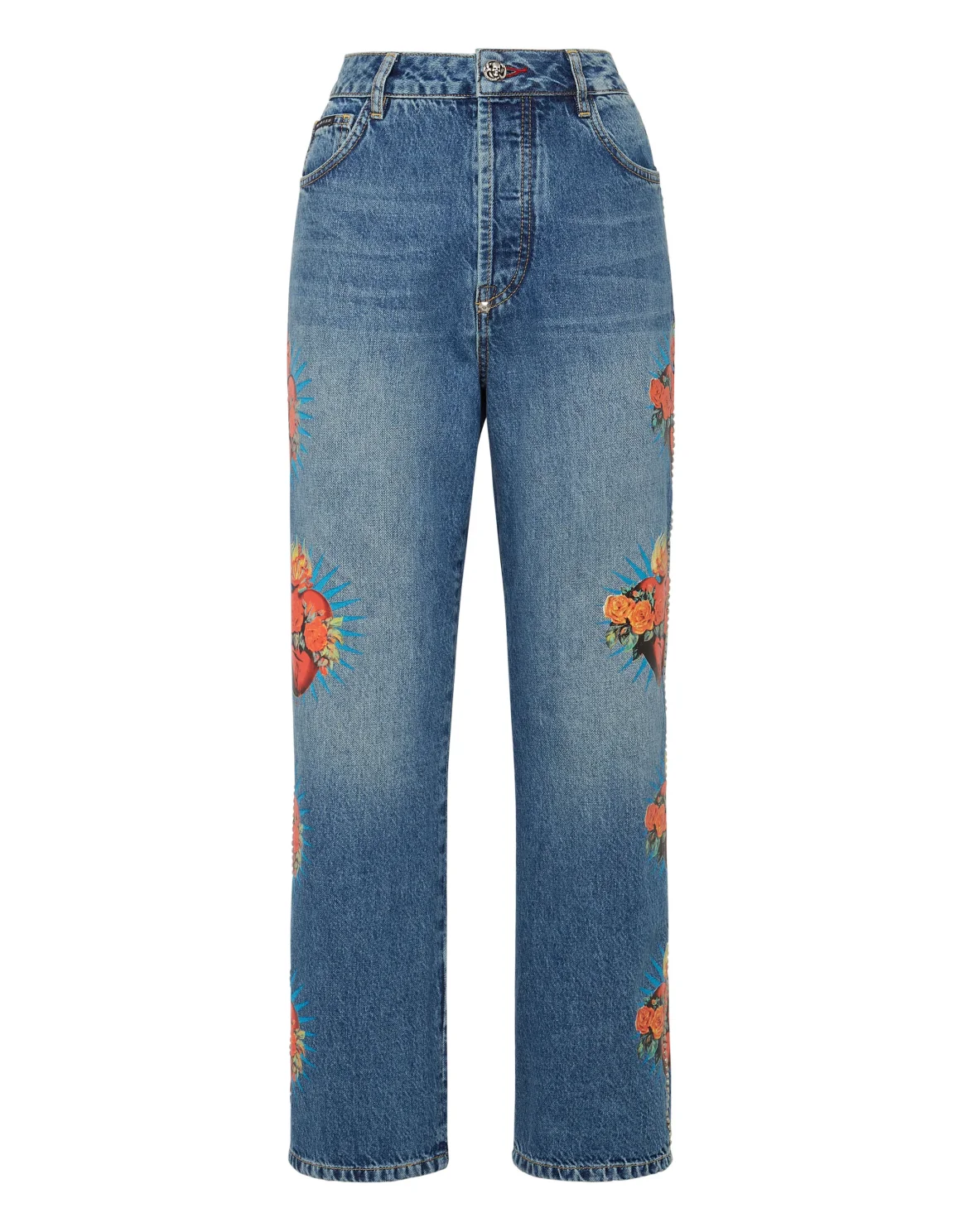 Denim Trousers Loose Fit Heart Breaker, цвет: Синий