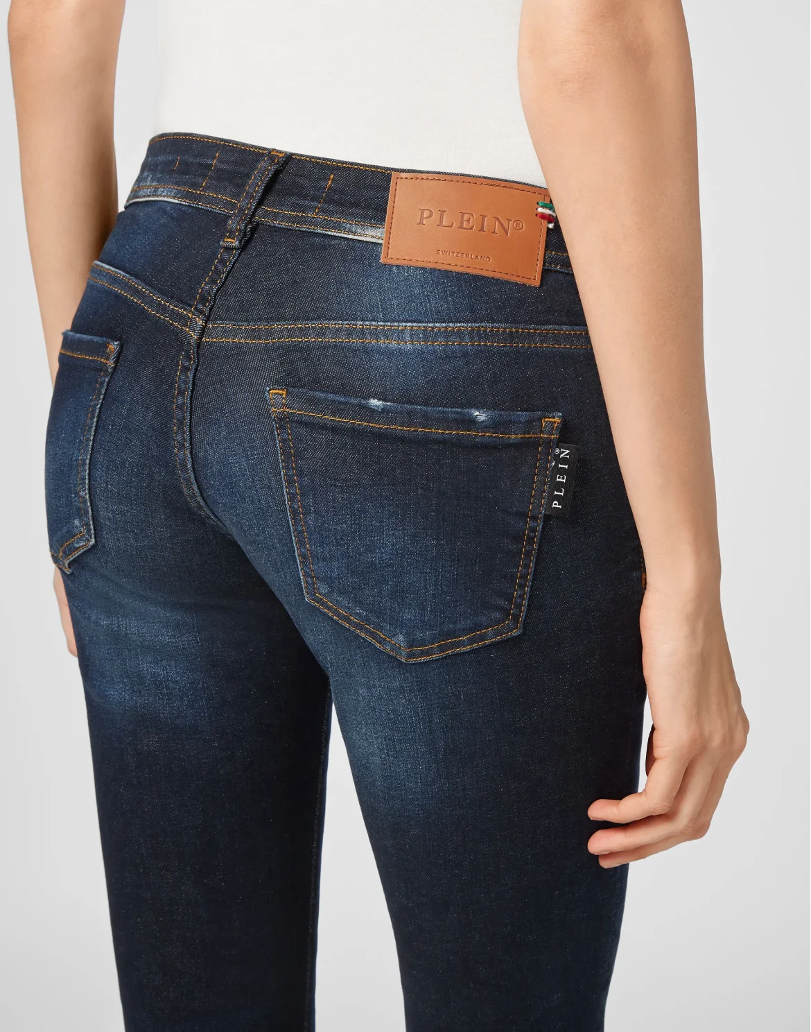 Denim Slim Fit Jeggings Iconic Plein, цвет: Синий