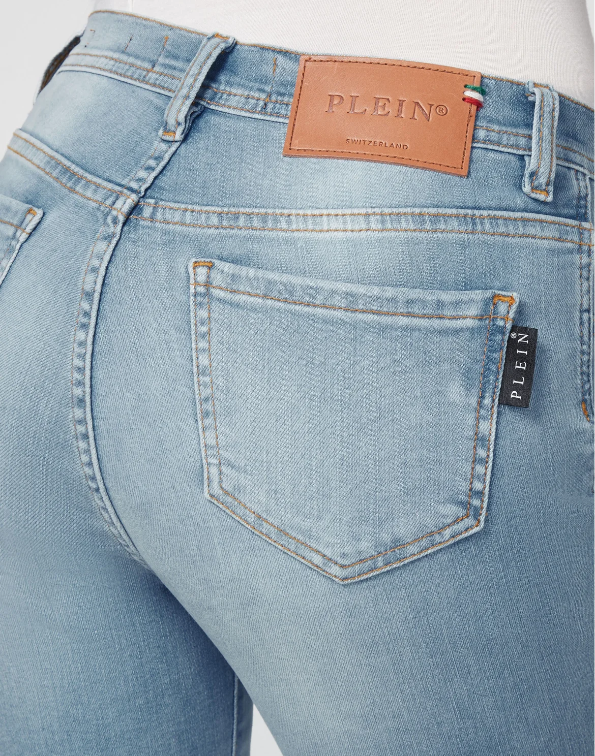 Denim High Waist Jegging Iconic Plein, цвет: Голубой