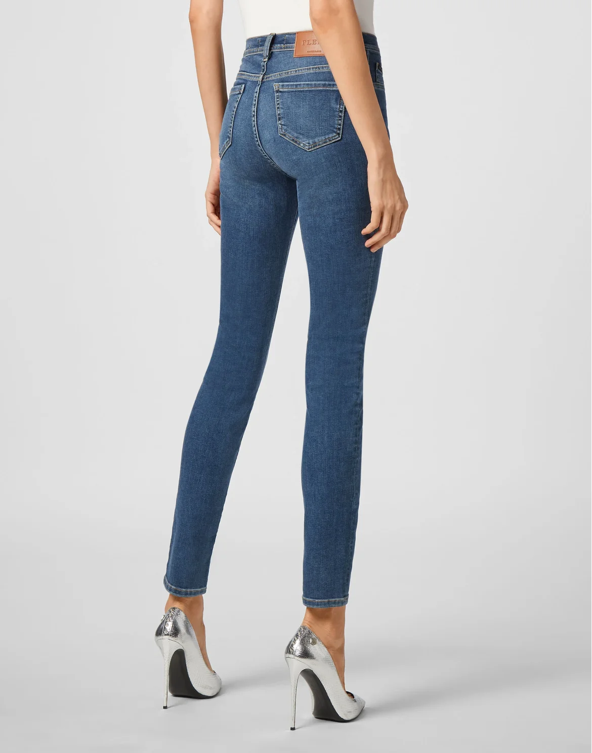 Denim High Waist Jegging Iconic Plein, цвет: Синий