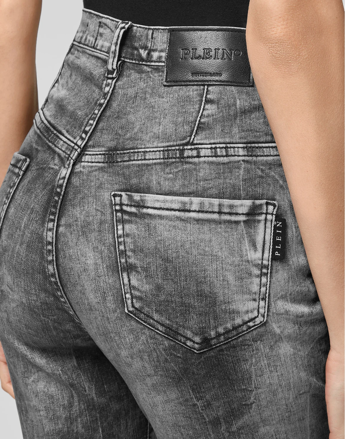 Denim Super High Waist Jegging Iconic Plein, цвет: Черный