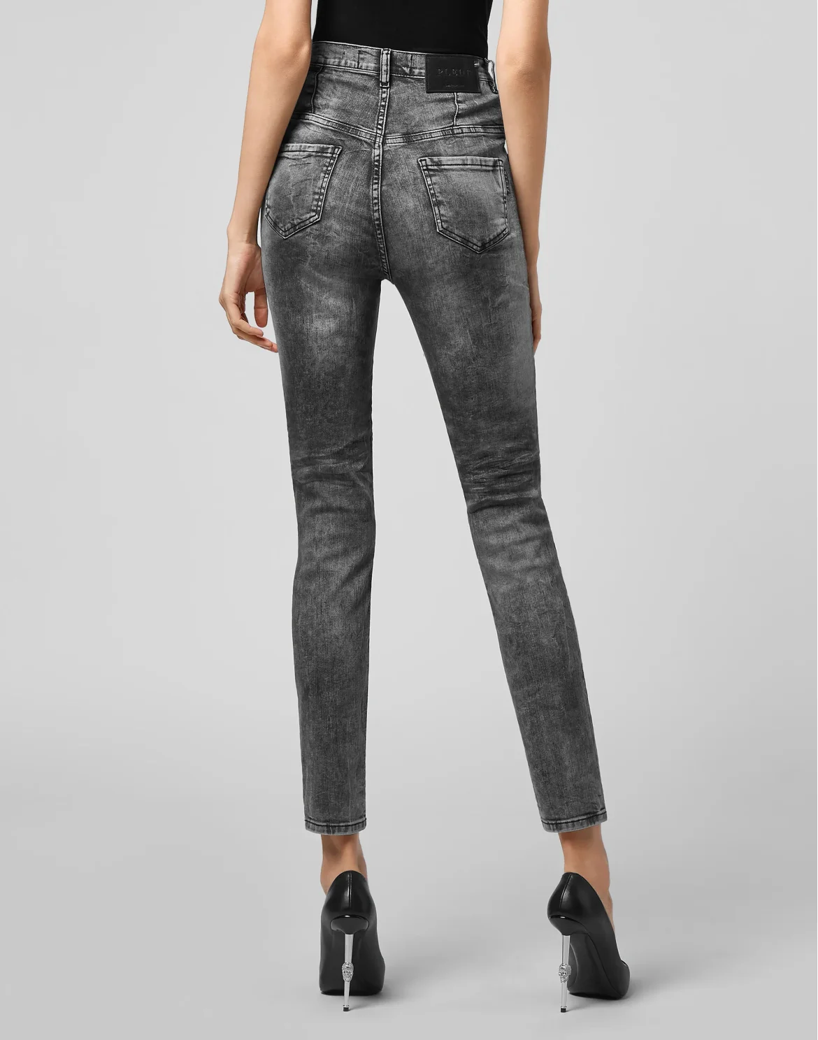 Denim Super High Waist Jegging Iconic Plein, цвет: Черный