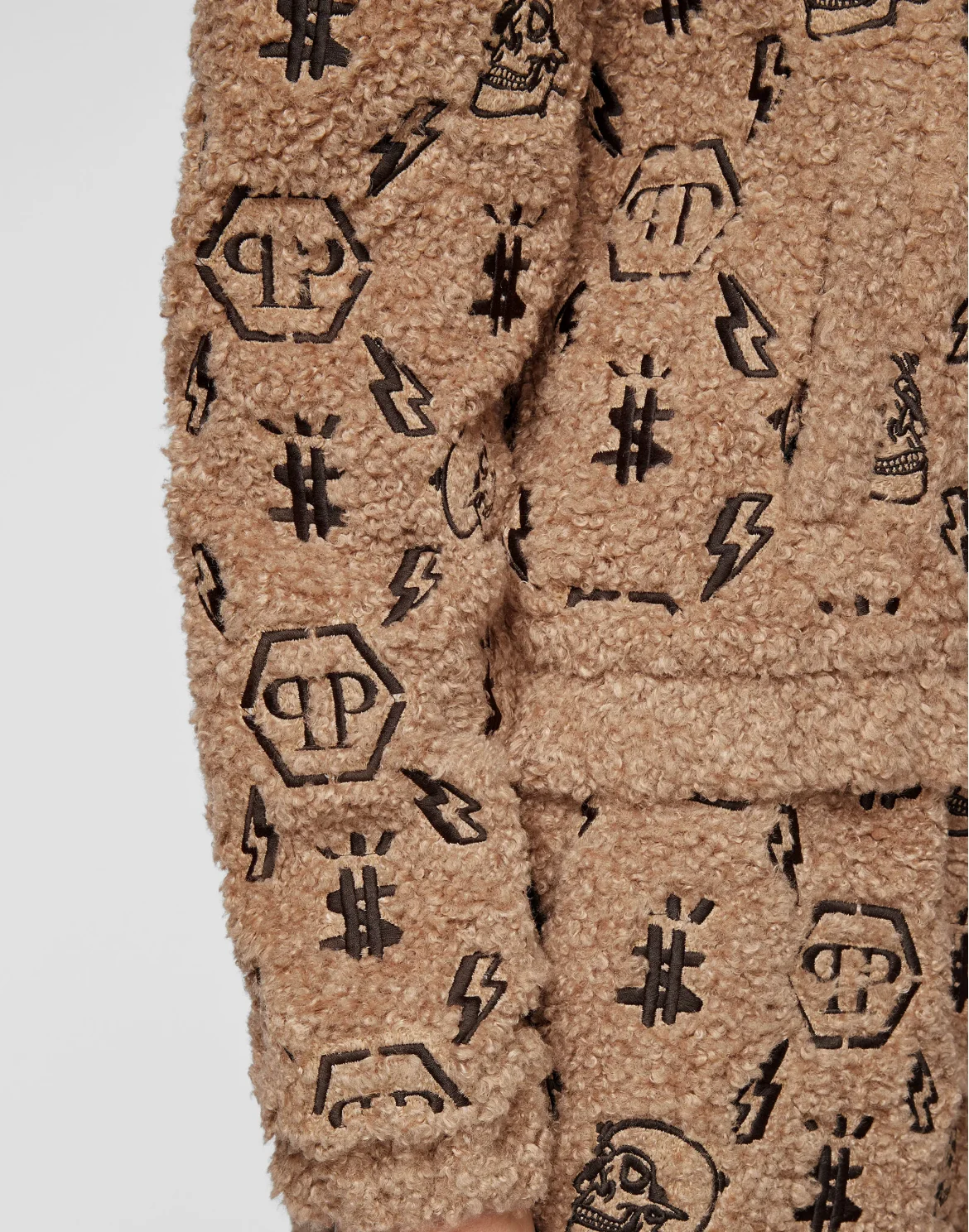 Hoodie Sweatjacket Embroidery Monogram, цвет: Бежевый