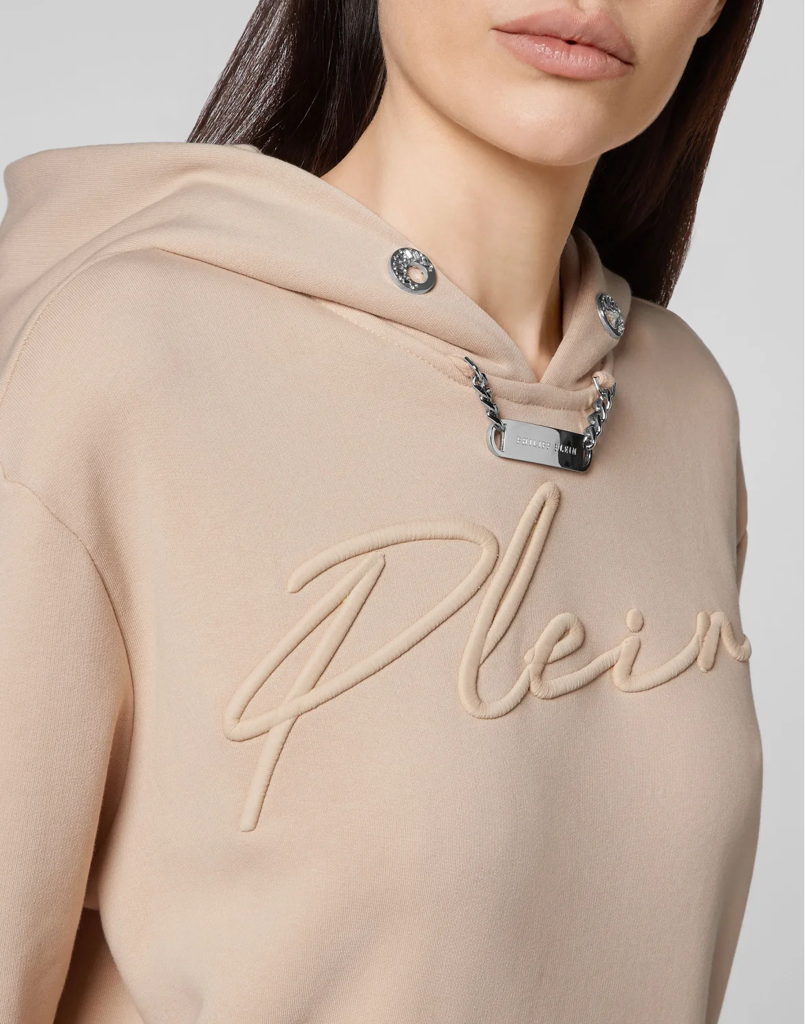 Leisurewear Hoodie dress Embroidery Signature, цвет: Бежевый